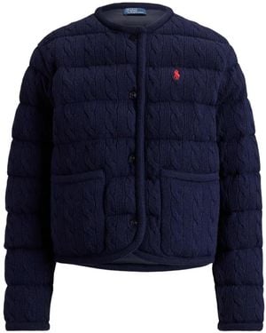 Polo Ralph Lauren Cable-Knit Quilted Jacket - Blue
