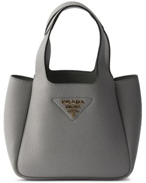 Prada Mini Leather Tote Bag - Black