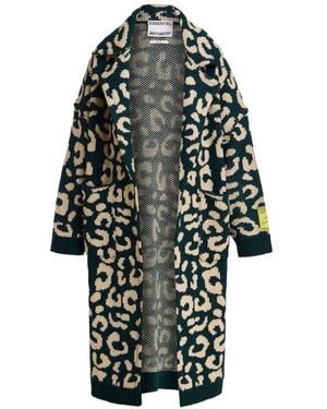 Essentiel Antwerp Keo Leopard-Jacquard Cardigan - White