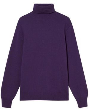 Brooks Brothers Merino Wool Turtleneck Jumper - Purple