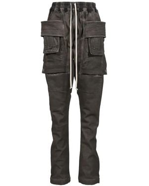 Rick Owens Creatch Multi-Pocket Drawstring Drop-Crotch Pants - Black