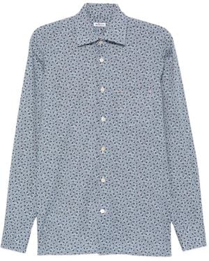 Kiton Gemustertes Hemd - Blau