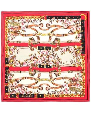 Moschino Floral-Print Scarf - Red