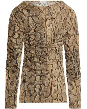 Dries Van Noten Snake-Print T-Shirt - Brown