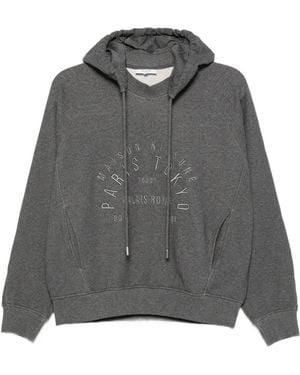 Maison Kitsuné Palais Royal Logo-Embroidered Hoodie - Gray
