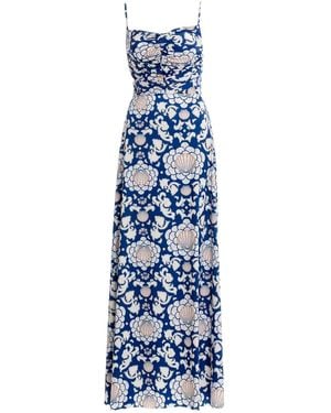Agua Bendita Rückenfreies Arista Maxikleid Mit Muschel-Print - Blau