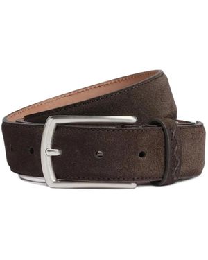 ZEGNA Suede Cross-Stitch Belt - Brown