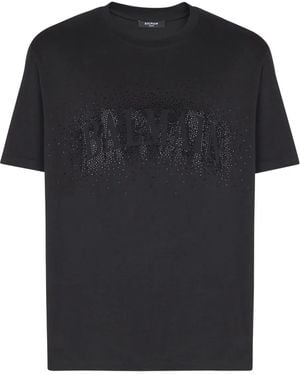 Balmain Crystal-Embellishment T-Shirt - Black