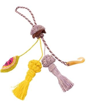 Jamin Puech Paris Raffia Tassel Bag Charm - Metallic