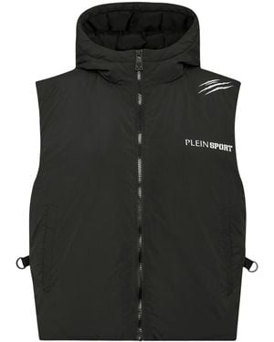 Philipp Plein Scratch-Print Padded Vest - Black