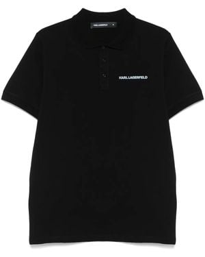 Karl Lagerfeld Cotton Polo Shirt - Black