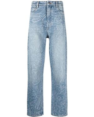 DOMREBEL Jeans Dritti Con Stampa Grafica - Blu