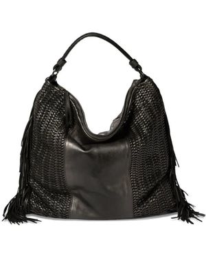 Reptile's House Borsa A Spalla Con Frange - Nero
