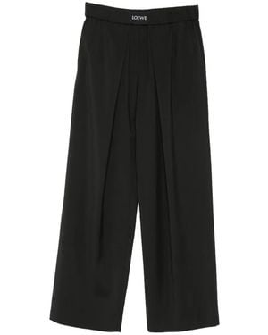 Loewe Pantalones Con Parche Del Logo - Negro