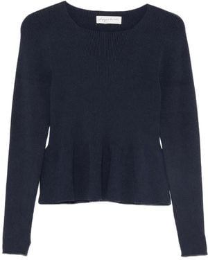 Phisique Du Role Ribbed Peplum Sweater - Blue