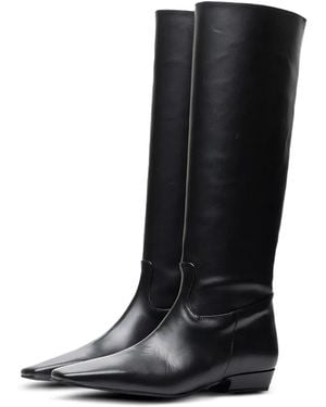 Poche Paris Square-Toe Boots - Black