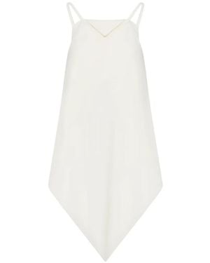 Balenciaga V-Neck Spaghetti-Strap Blouse - White