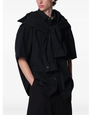 Maison Mihara Yasuhiro Gingham-Check Layered Shirt - Black
