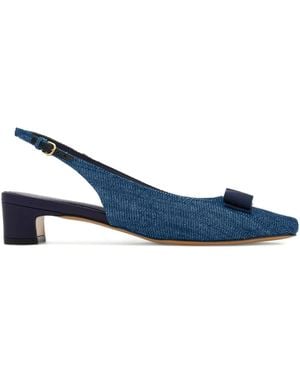 Ferragamo Iconic Slingback-Pumps Mit Schleife 30Mm - Blau