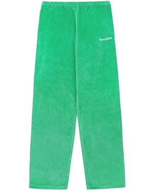 Sporty & Rich Health-Print Velour Track Trousers - Green