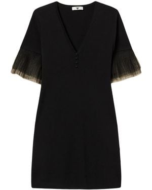Twinset Tulle Trim Dress - Black