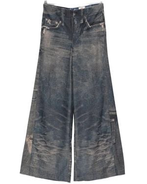 Bye Faded Palazzo Pants - Gray