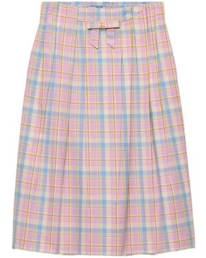 Prada Jupe Mi-Longue À Carreaux - Rose