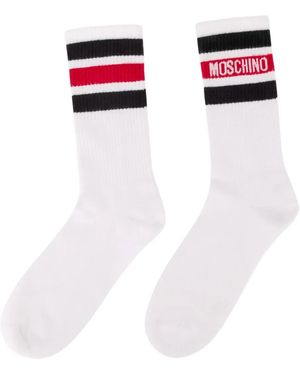 Moschino Striped Socks - White
