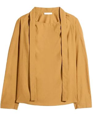 Lemaire Ascot Tie-Neck Blouse - Metallic