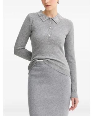 Fracomina Pullover Mit Verziertem Kragen - Grau