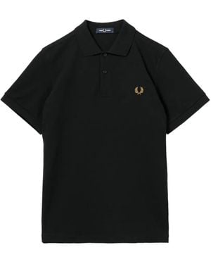 Fred Perry Logo-Embroidered Polo Shirt - Black