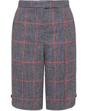 Thom Browne Hunting Oversized Tweed Bermuda Shorts - Blue