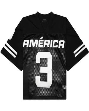 Willy Chavarria Mesh-Panel Football Jersey - Black