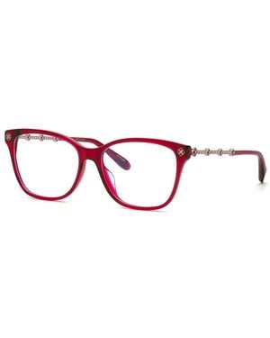 Chopard Occhiali Da Sole Squadrati Con Cristalli - Bianco