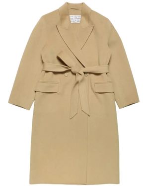 Acne Studios Jas Met Ceintuur En Dubbele Rij Knopen - Naturel