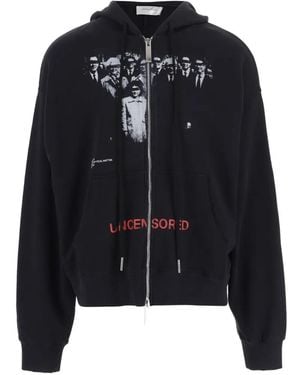 MATIERES FECALES Hoodie Zippé À Imprimé Graphique - Black