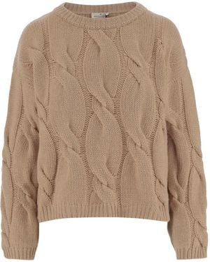 Bruno Manetti Cable-Knit Crew-Neck Jumper - Natural