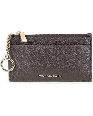 Michael Kors Pebbled Leather Cardholder - Grey
