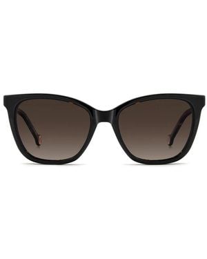 Carolina Herrera Tortoiseshell-Effect Cat-Eye Clip-On Glasses - Black