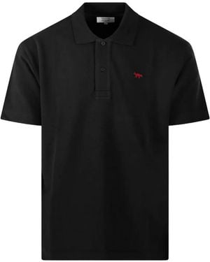 Maison Kitsuné Logo-Patch Polo Shirt - Black