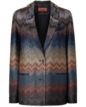Missoni Chevron-Pattern Blazer - Black