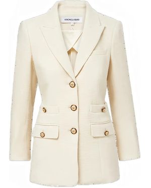 Veronica Beard Blazer Met Enkele Rij Knopen - Naturel