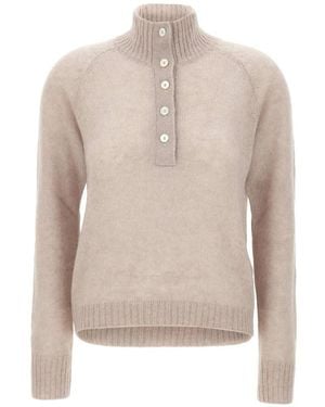 Gran Sasso Half-Button High-Neck Sweater - White