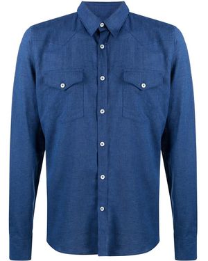 Dell'Oglio Plain Denim Shirt - Blue