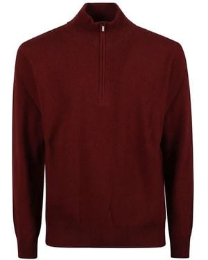 Altea Half-Zip Knitted Jumper - Red