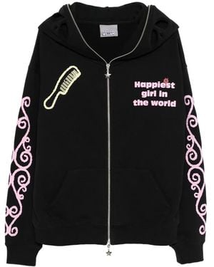 Ashley Williams Slogan-Print Hoodie - Black