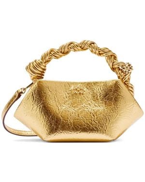 Ganni Twisted-Handle Tote Bag - Metallic