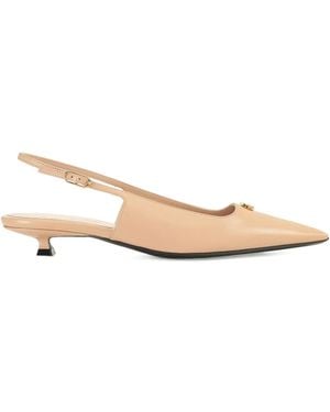 Sergio Rossi 25Mm Surge Slingback Sandals - Natural