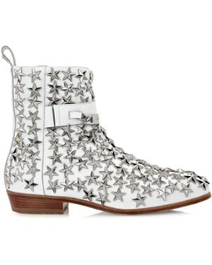 Philipp Plein Stars Leather Boots - White
