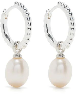Dower & Hall Orecchini A Cerchio Timeless Oval Pearl - Bianco